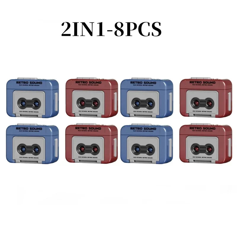 Retro Recorder Mini Portable Fun Music Box With Sound Decompression Ornament Keychain Schoolbag Small Pendant Friends Gifts
