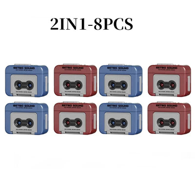 Retro Recorder Mini Portable Fun Music Box With Sound Decompression Ornament Keychain Schoolbag Small Pendant Friends Gifts