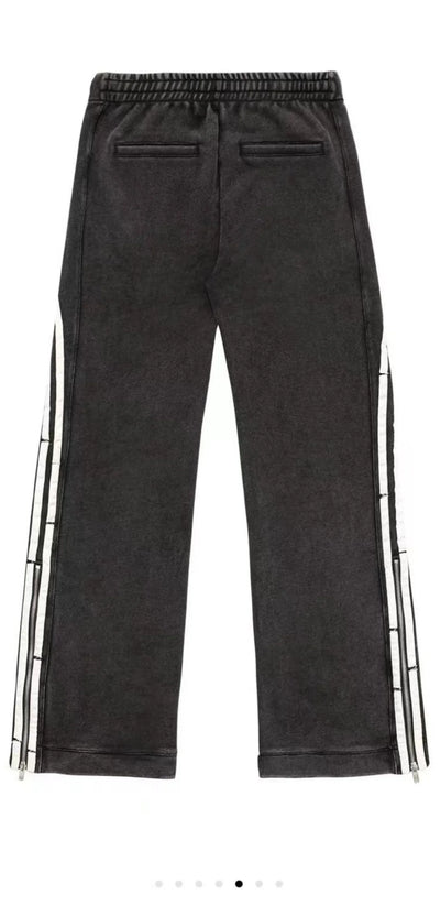 Y2K Cargo Pants Harajuku Double Stripes Zipper Embroidered Waist Retro Streetwear High waisted Wide Leg Pants Men Women Trousers