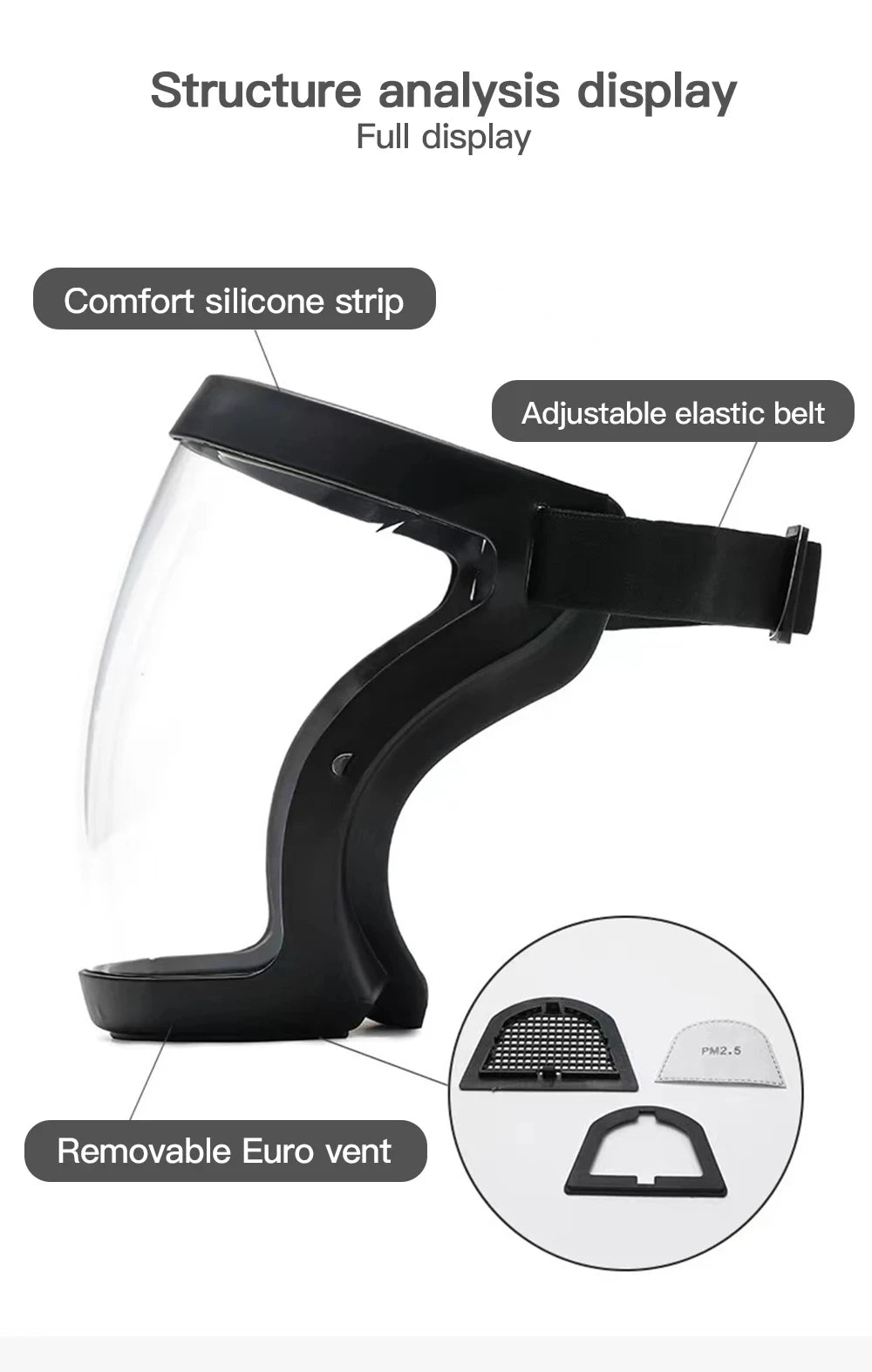 Safety Goggles Full Face Protective Mask For Men And Women Protective Mask Glasses Goggles Full Face Anti-splash Dust Mask
