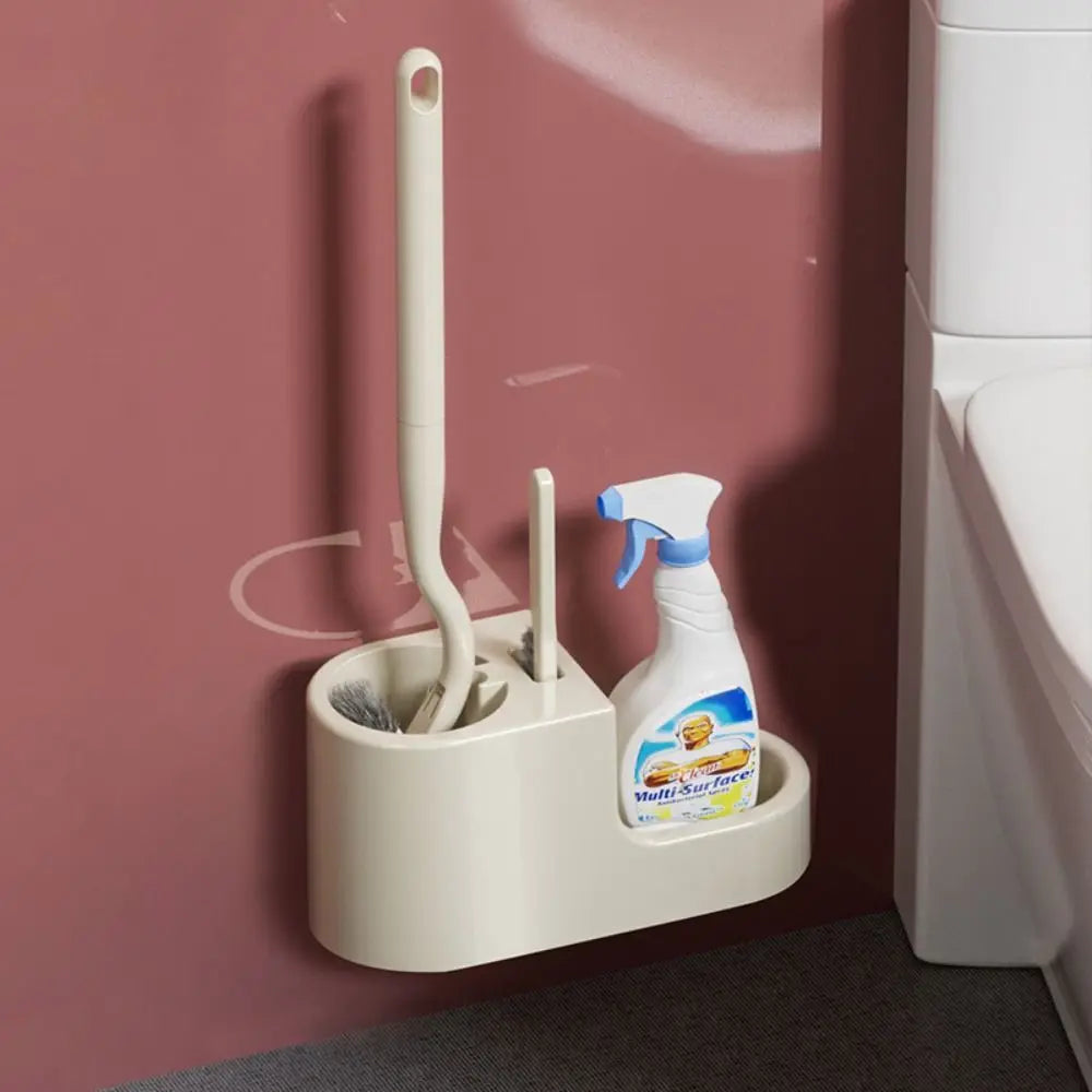 Cleaning Tools Long Handle Toilet Brush Set Wall Mounted Hanging Hole Cleaning Brush Durable Toilet Scrubber Bathroom