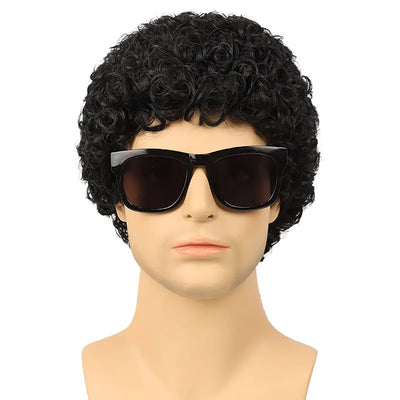 Short Curly Human Hair Wigs for Men Fahshion Short Pixie Cut Wigs  Curly Human Hair Male Wig Machine Made  Toupee   Man's Wig