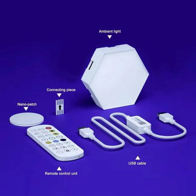 RGB Hexagonal Quantum Lamp LED Smart Wall Light Panels APP Remote Control Ambient Night Light DIY Shape Game Room Decor