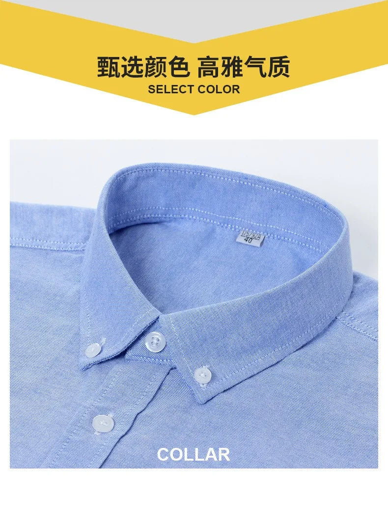 Oversized 5XL 6XL Oxford Shirts For Men 100% Cotton Short Sleeve Summer Leisure Striped Office Social Formal Blue Man Clothing