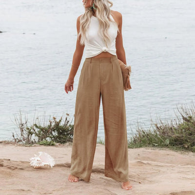 Women's Wide Leg Pants High Elastic Waisted In The Back Business Work Trousers Long Casual Pants Pants for Women Women’s Pants
