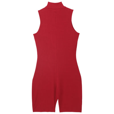 Womens Athletic Tank Bodysuit Sleeveless Front Half Zip Shorts Jumpsuit Leotard Gym Yoga Workout Cycling Sportswear Swimsuit
