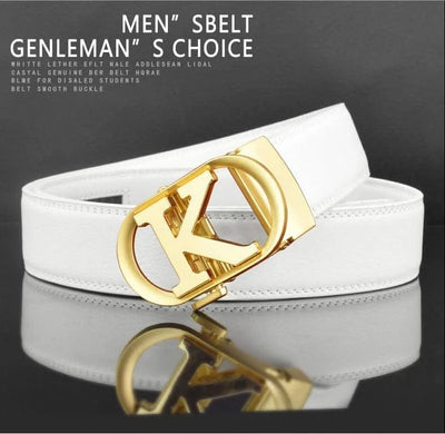 Men Fashion K Letter High quality Genuine Leather  Designer Belts | Male Waist Strap
