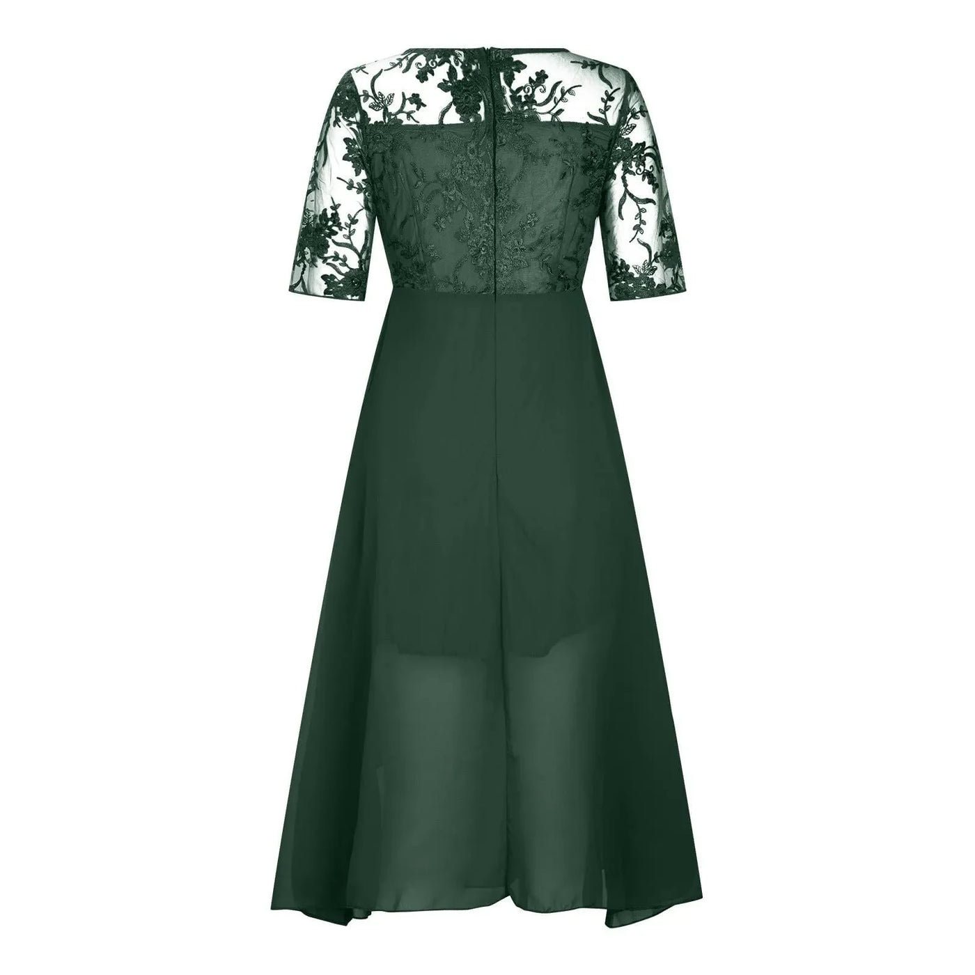 Elegant Outfits Summer Dresses For Women 2023 Tea Length Embroidery Lace Chiffon Mock Dress Formal Occasion Dresses Vestidos