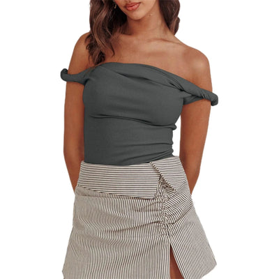 Women Twisted Off Shoulder Tank Tops