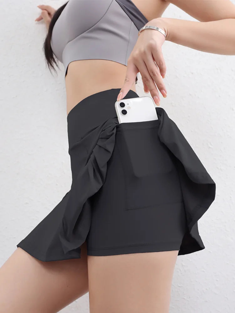Sports Skirt Athletic Workout Pleated Dress Women Running Tennis Skirt Yoga Wear Active Clothing