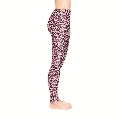 DeanFire Comfortable Pink Leo Print Fitness Leggins Sexy Silm Pants Ankle Length Women Leggings
