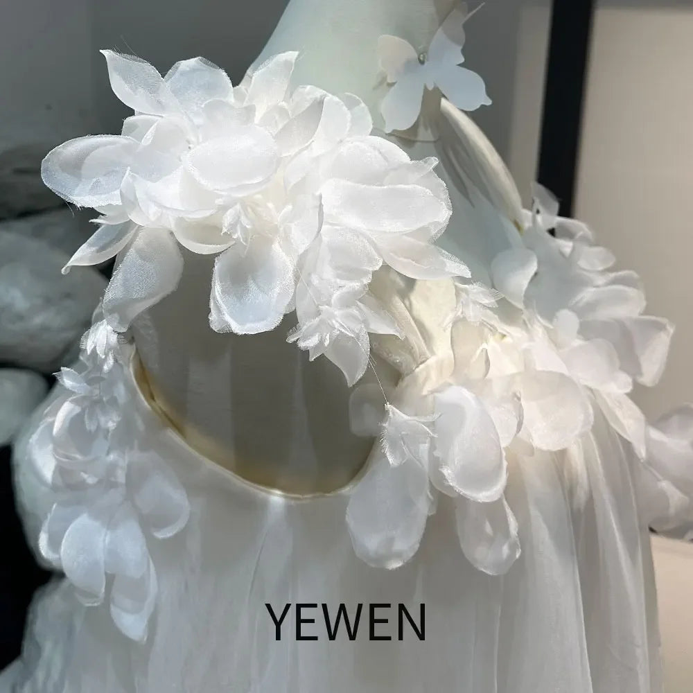 Bohemian Wedding Dresses Sleeveless A-Line Beach With Handmade Flower Bride Dress YW0832