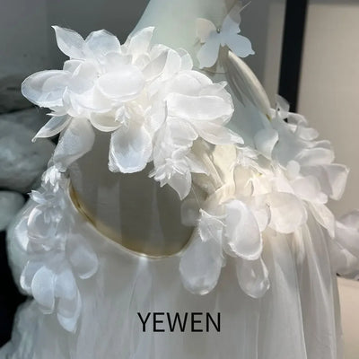 Bohemian Wedding Dresses Sleeveless A-Line Beach With Handmade Flower Bride Dress YW0832