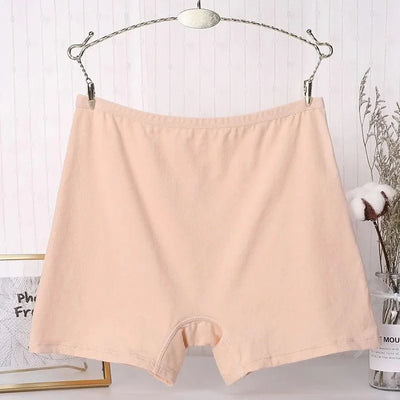 Ladies' Boxer Briefs Women's High Waist Large Size Quarter Underwear Female Cozy Cotton Antibacterial Legging Flat Legged Shorts