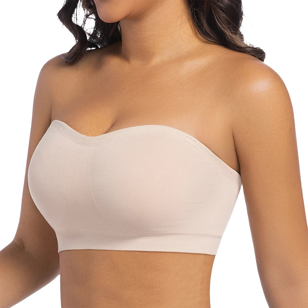 Strapless Invisible M-shaped Bra Solid For Women Summer New Non-slip Sexy Push-up Comfortable Underwear For Dress Brasieres