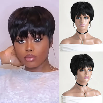 Synthetic Short Curly Black Wigs For Women 10 Inch Natural Looking Wig Suitable For Gathering Wedding Ball Party