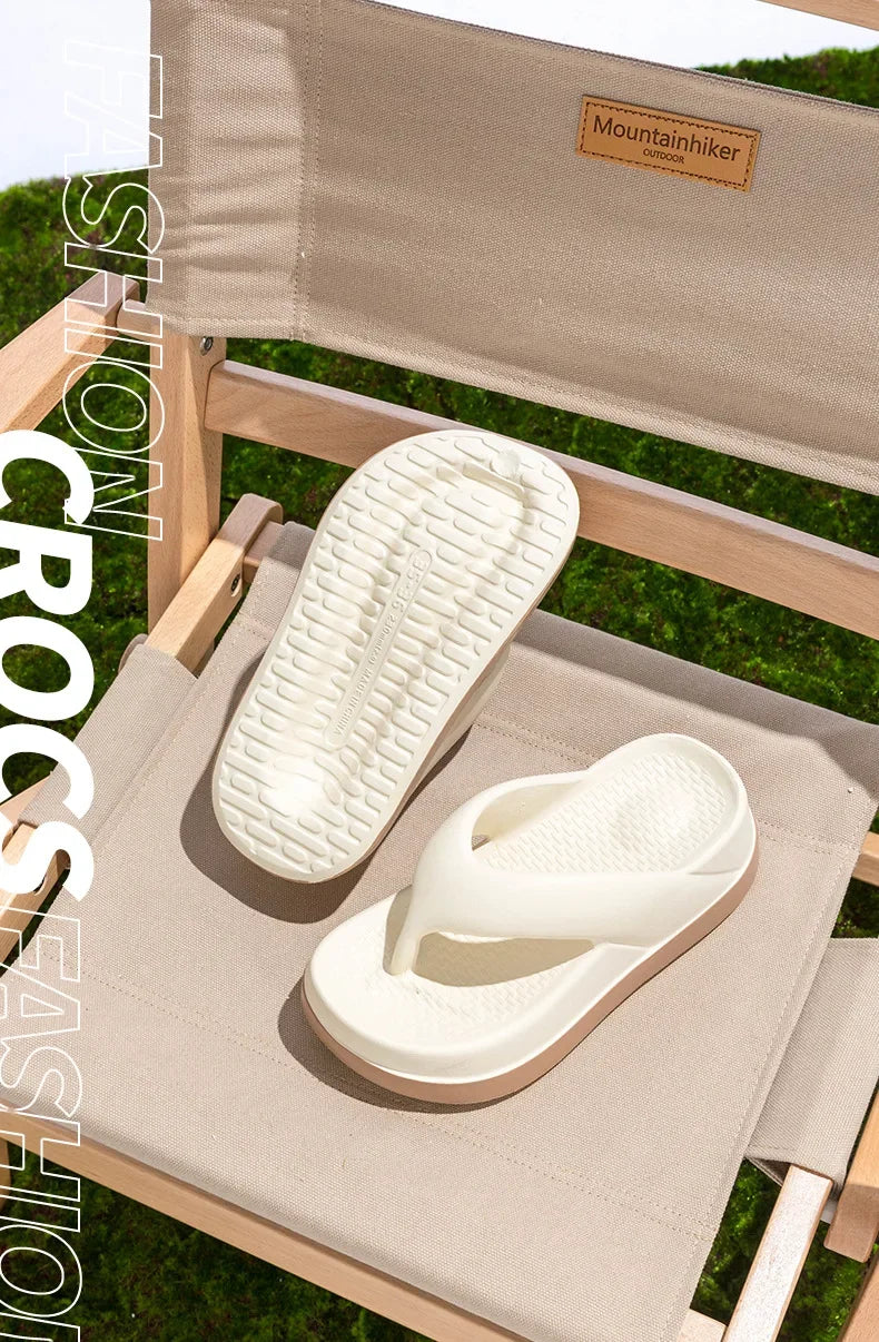 Platform Flip Flops for Women, Outdoor Beach Sandals 2025 Popular Design Non-slip Slippers Comfortable, Soft And Thick Sole