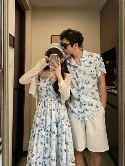 Resort Couple Look Parents and Children Summer Clothes Family Matching Holiday Clothing Mom Daughter Beach Dress Dad Son Shirts