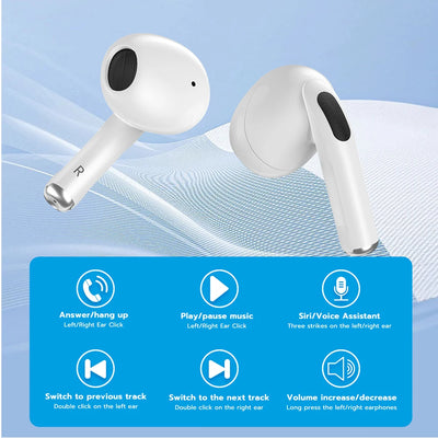 Wireless Earbud Bluetooth 5.3 Headphones Stereo Bass Ear Buds Earphones Bluetooth Earbud IPX5 Waterproof Sport for Android iOS