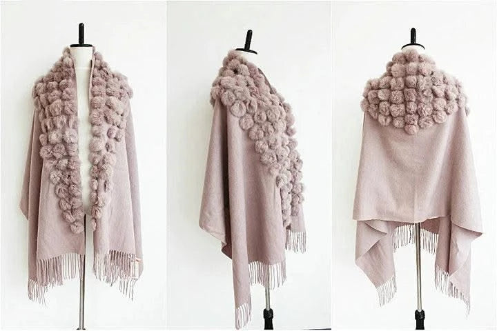 Winter Thick  Genuine Rabbit Fur Scarf for Women