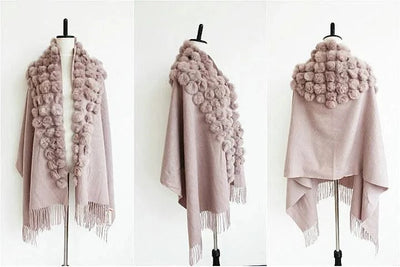 Winter Thick  Genuine Rabbit Fur Scarf for Women