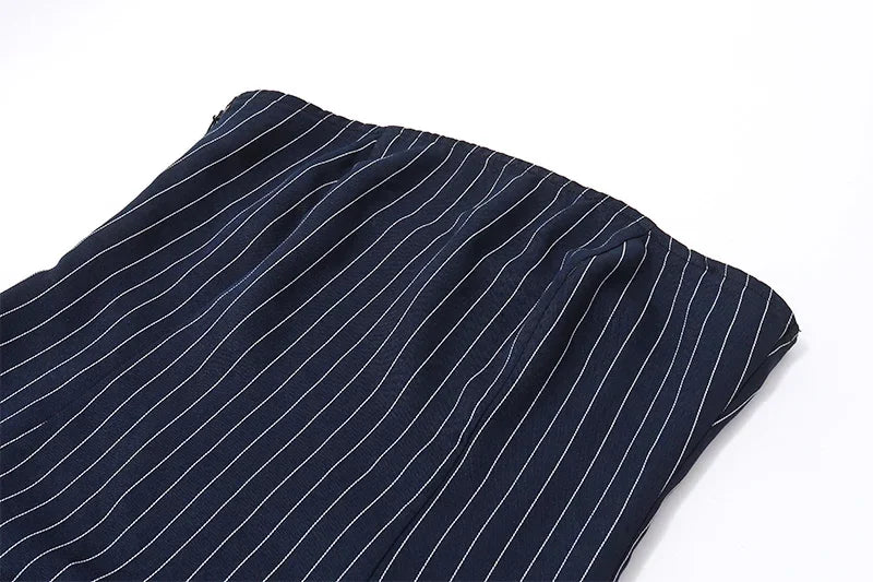WhereMery Korean Women Fashion A-line Dress Y2K Sleeveless Slash-neck Pleated Stripe Dresses Spring Summer Elegant Slim Vestidos