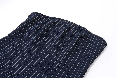 WhereMery Korean Women Fashion A-line Dress Y2K Sleeveless Slash-neck Pleated Stripe Dresses Spring Summer Elegant Slim Vestidos