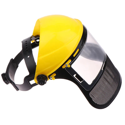Safety Helmet Hat with Full Face Mesh Protective Mask for Garden Grass Trimmer Logging Brush Cutter Forestry Protection