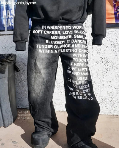 Y2K men Jeans gothic American Pattern letter jeans vintage Casual men women Harajuku Fashion streetwear Hip Hop wide leg jeans