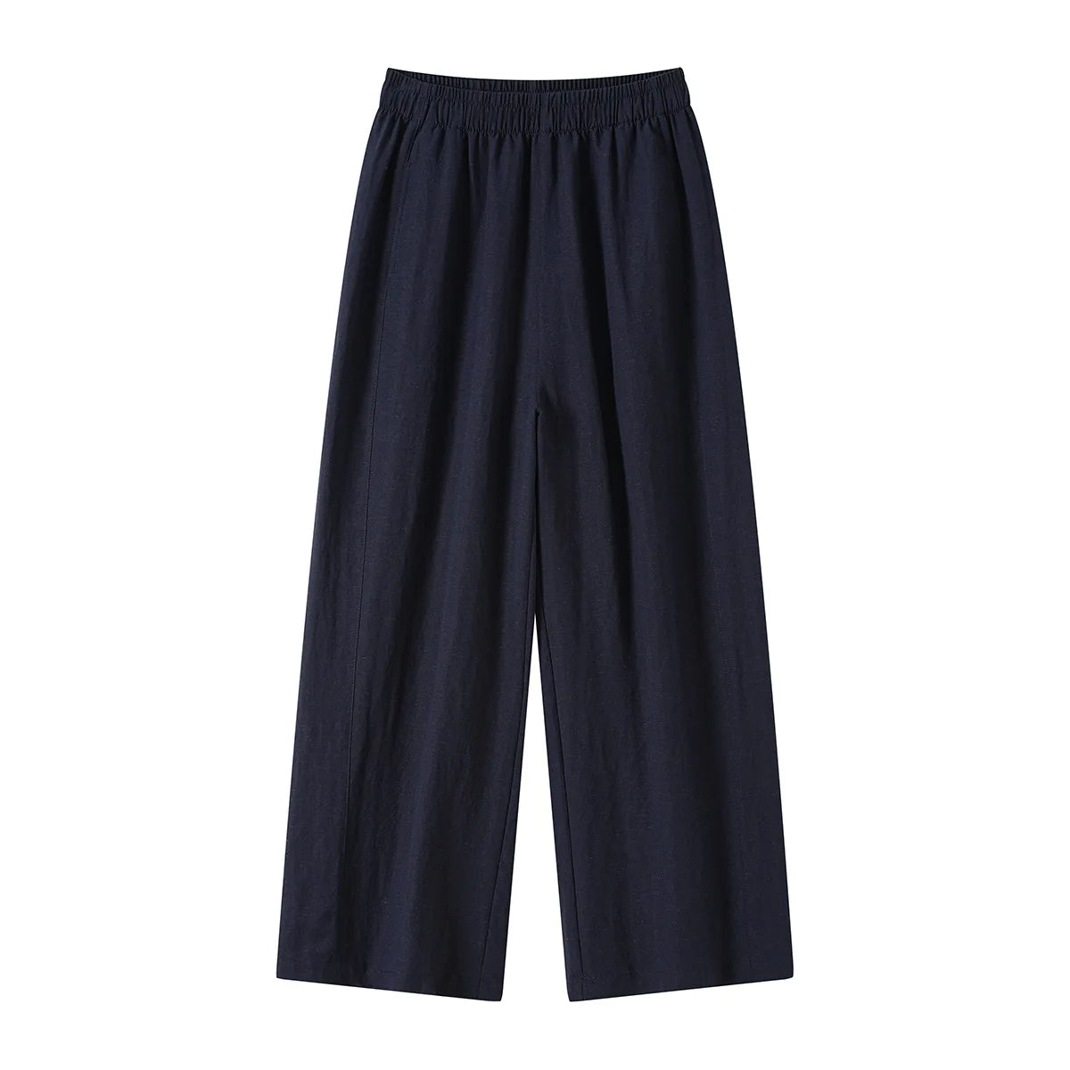 New Wide-leg Pants Women Clothing Summer Thin Loose Straight Casual Pants Solid High Waist Drape Nine-point Literary Pants