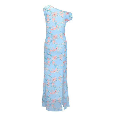 Women's Dresses Summer Streetwear Fashion New Print Split Print Maxi Dresses Sexy Female Casual Slim Knitted Dresses Clothing