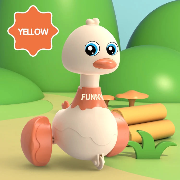 Baby Toy Swing Duck Toy Cartoon Press Vehicles Glide Animal Inertia Pull Back Cars Early Education Toys for Toddlers Boys Girls