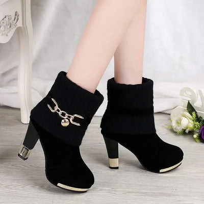Women's Pointed Toe Ankle High Heel Platform Shoes | Pump Shoes| Boots for Women | Thick Heels | Ladies, Girls