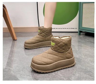Kalsooni 2024 Winter Velvet Thick Warm Shoes Waterproof Platform Snow Boots for Women