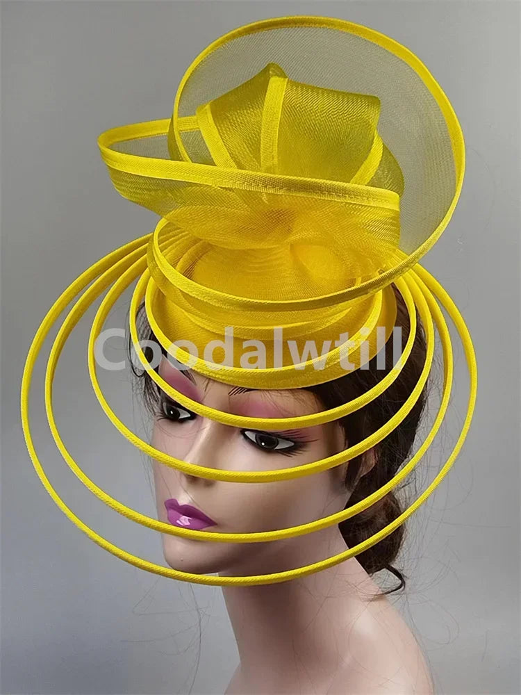 Church Fascinator Hat Wedding Mesh Headpiece Women Party Banquet Chapeau Cap Headband Ladies Party Tea Royal Ascot Pillbox Caps