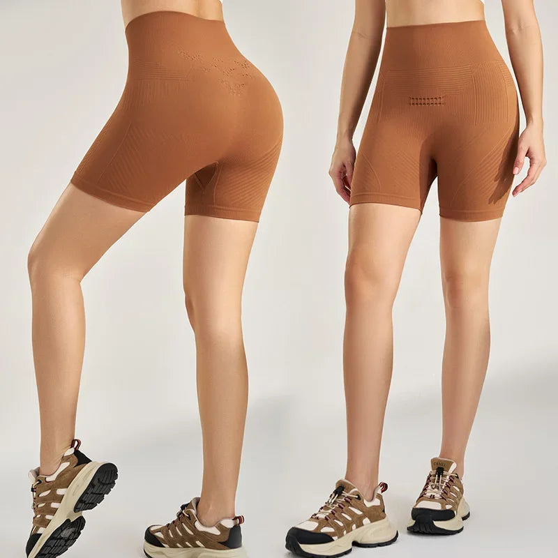 Sports Outdoor Yoga Pants Three Quarter Pants Shorts High Waist Peach Lift Hip Fitness Bottoms Women Leggings