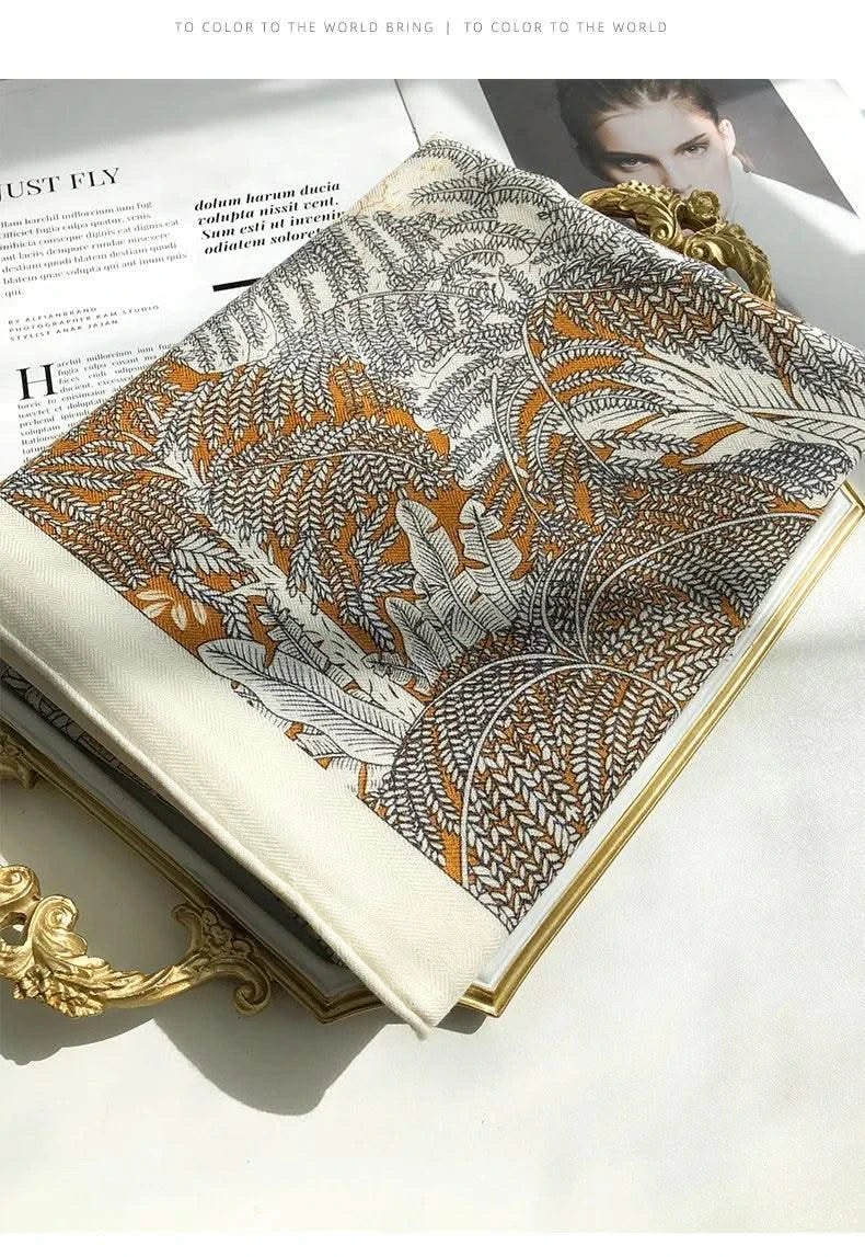 women's autumn and winter silk and wool dual purpose high-end scarves  large