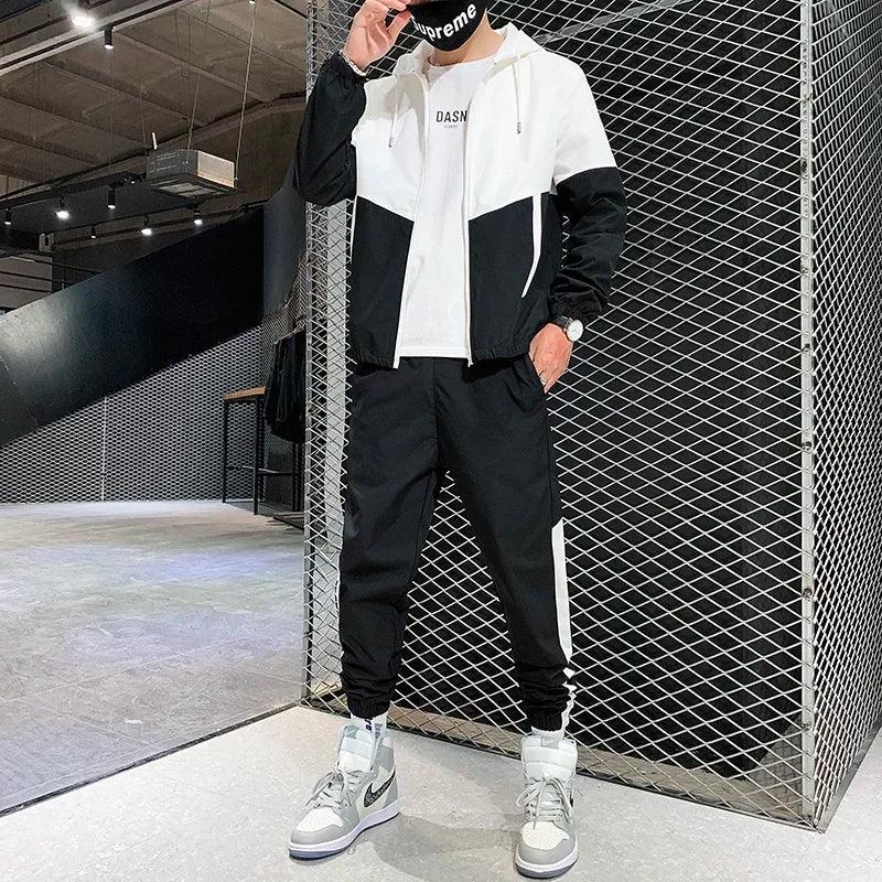 Men Casual Joggers Hooded Sportswear Jackets Pants 2 Piece Sets HipHop Running Sports Suit Tracksuit Sweatpants Hoodies Colombia