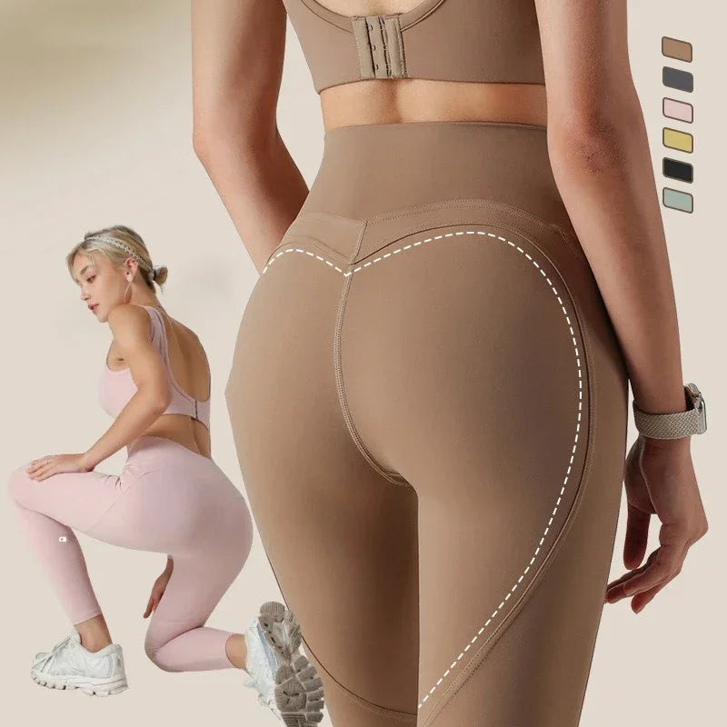 Yoga pants women's fitness running sports 2024 new spring and fall belly lifting hip tight bottoming pants nude stretch