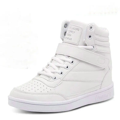 2023 Autumn Designer Wedges White Platform Sneakers Women Shoes Leather Black High Top Sneakers Hidden Increasing Basket Femme