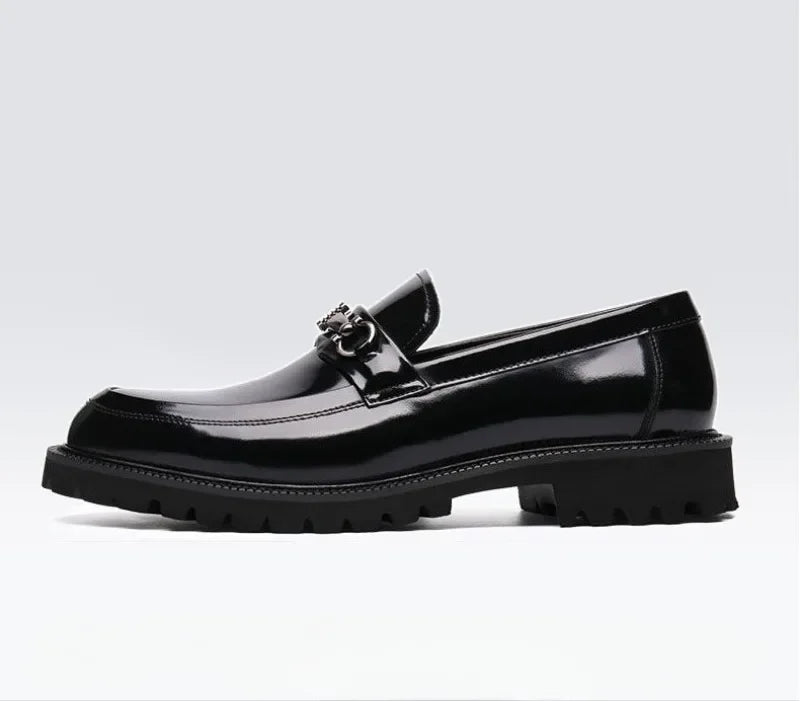 Men's Dress Leather Shoes Horse Street Buckle High Quality Men's Oxford Shoes Wedding Party Office Formal Shoe Large Size 38-48