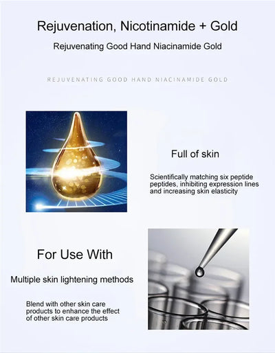 24K Gold Hyaluronic Acid Serum for Face Anti-wrinkle Anti-aging Brightening Moisturizing skincare Facial Serum Essence Face Care