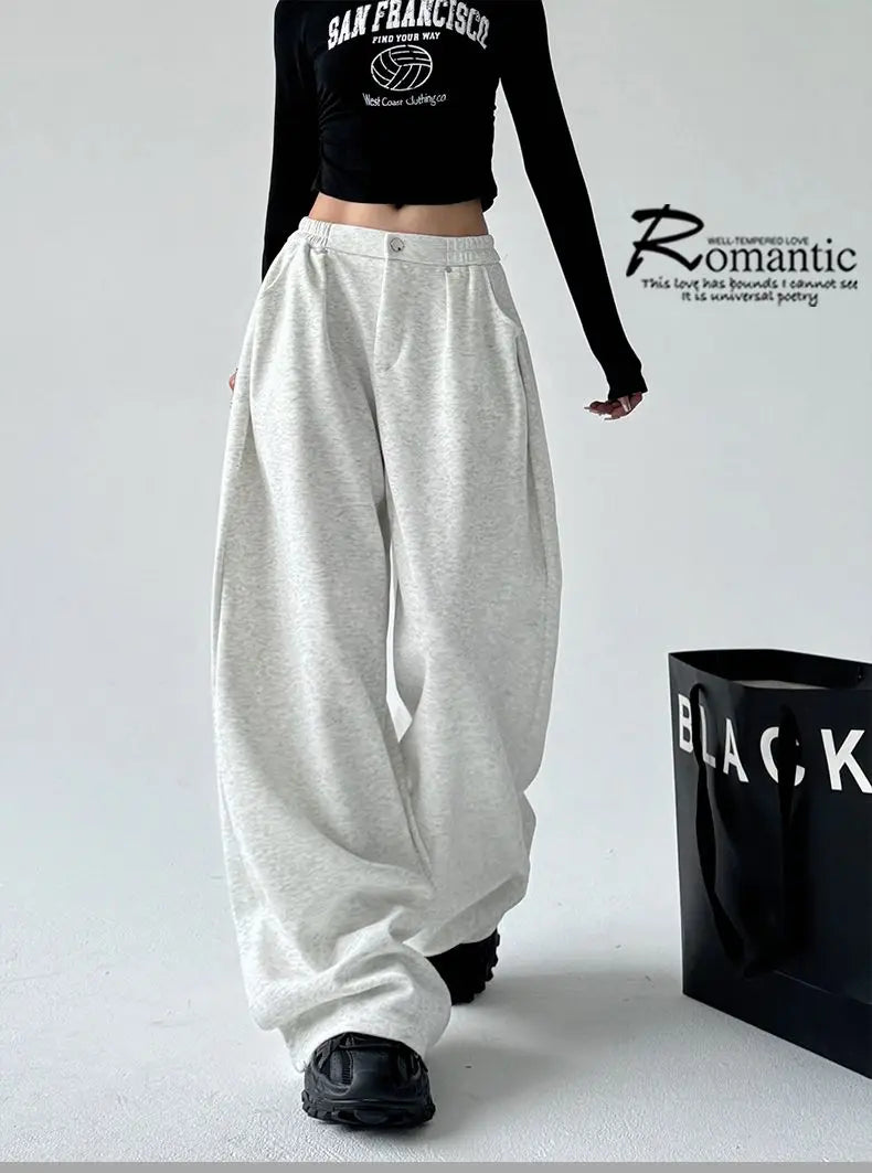 Wide Leg Pants Women's Autumn and Winter New Loose Sports Casual Pants