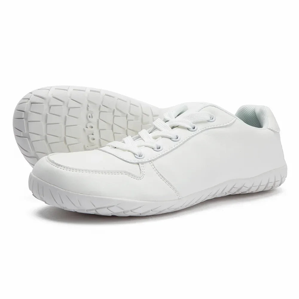 ZZFABER Leather Barefoot Shoes Soft Minimalist Sneakers for Women Men Casual Shoes Unisex Sneakers