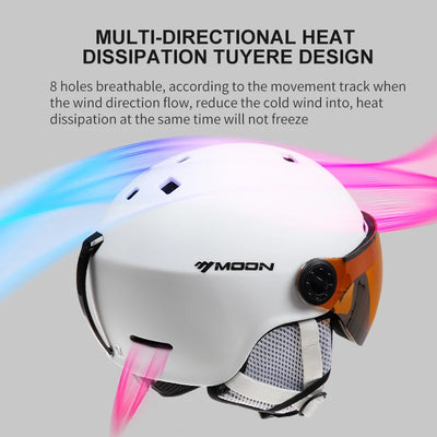 Motorcycle Helmet CE/ASTM Certified One-Piece PC+EPS Helmet with Goggles, Suitable for Skiing, Snowboarding, Outdoor Sports