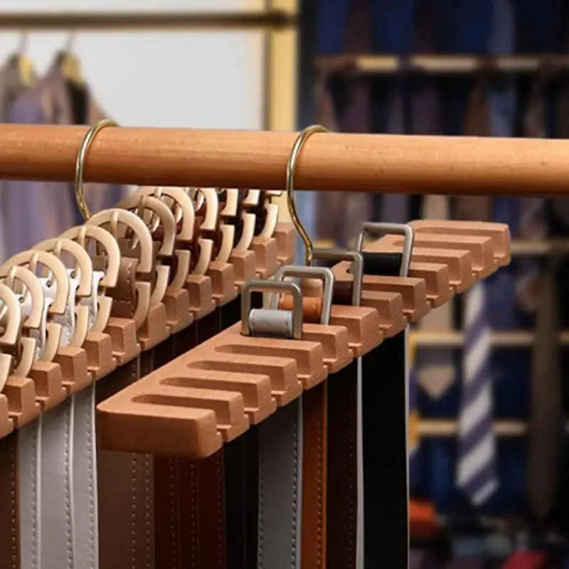 Tie Belt Hanger Wardrobe Closet Belts Scarf Hanging Organizer Rotating 12 Card Slots Storage Holder Rack Hook Bedroom Home Items