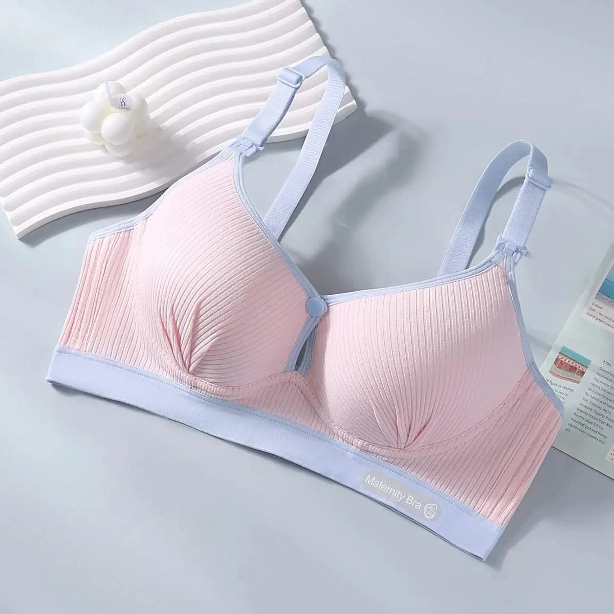 All-season Maternity Bra For Pregnant Women Breast-lifting Anti-sagging Front-opening Design For Breastfeeding Made  Pure Cotton