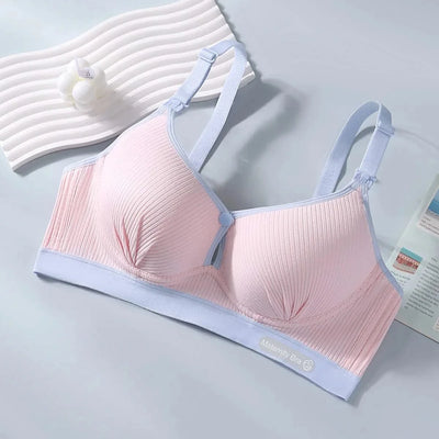 All-season Maternity Bra For Pregnant Women Breast-lifting Anti-sagging Front-opening Design For Breastfeeding Made  Pure Cotton