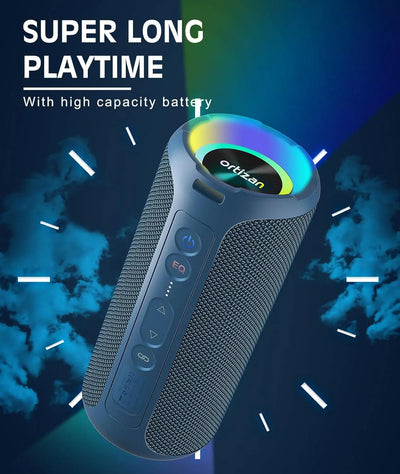 Bluetooth Speaker Wireless,IP67 Waterproof Portable Speaker with Lights,40W Loud Stereo Sound, TWS Pairing, BT5.3, Camping/Home