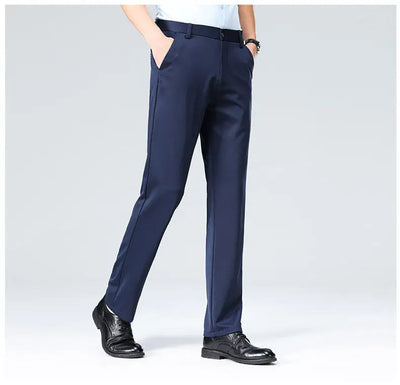Plus Size Big and Tall Mens Trousers Business Casual Loose Straight Leg Pants Comfort Fit Office Work Commuting No Tight Classic